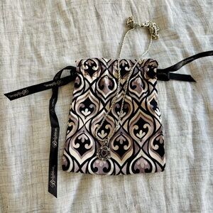 Brighton antique silver charm necklace with amethyst purple stone